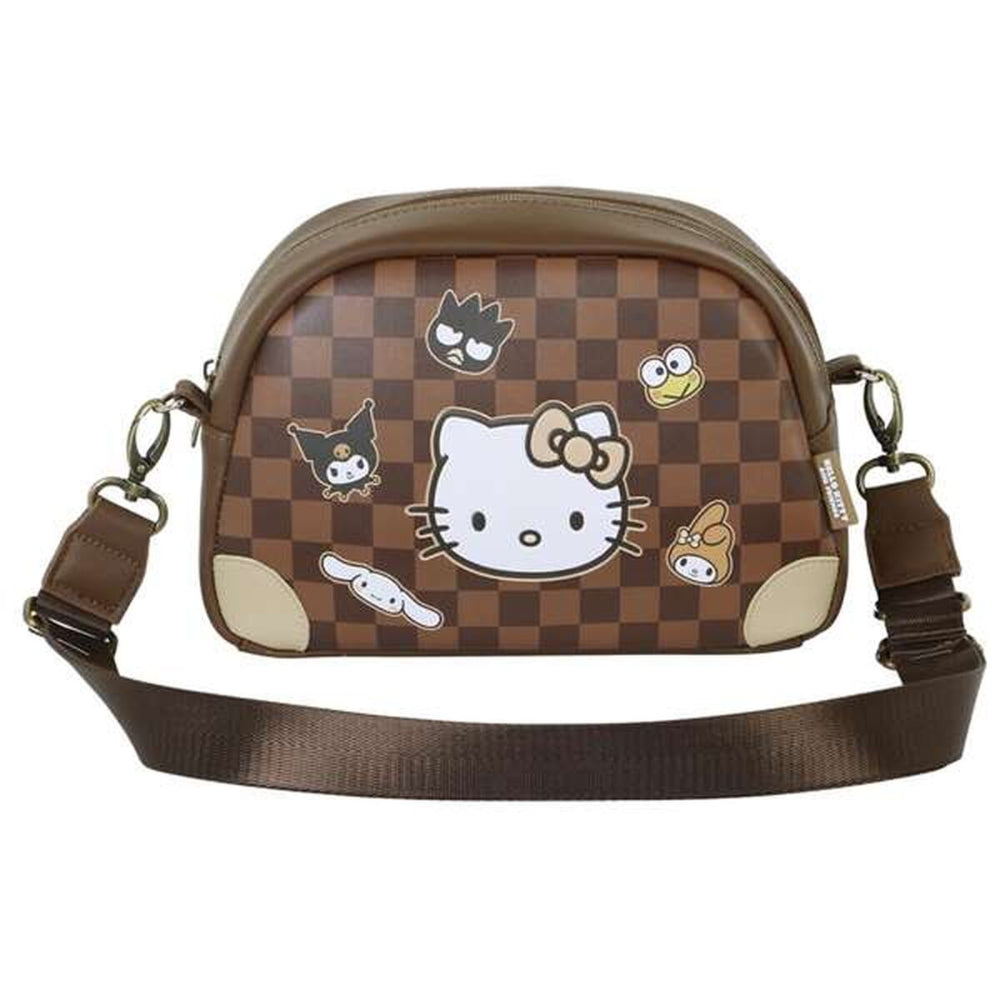 PVC Hello Kitty Brown Shoulder Bag With Adjustable Shoulder Strap