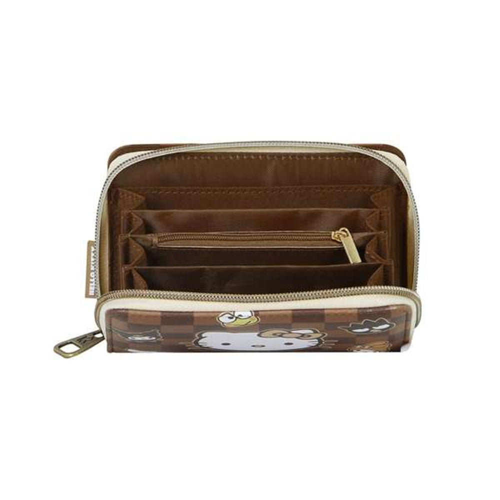 Brown Polyester Hello Kitty Wallet With Zipper