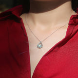 Silver And Platinum-Plated Moissanite Necklace For Women