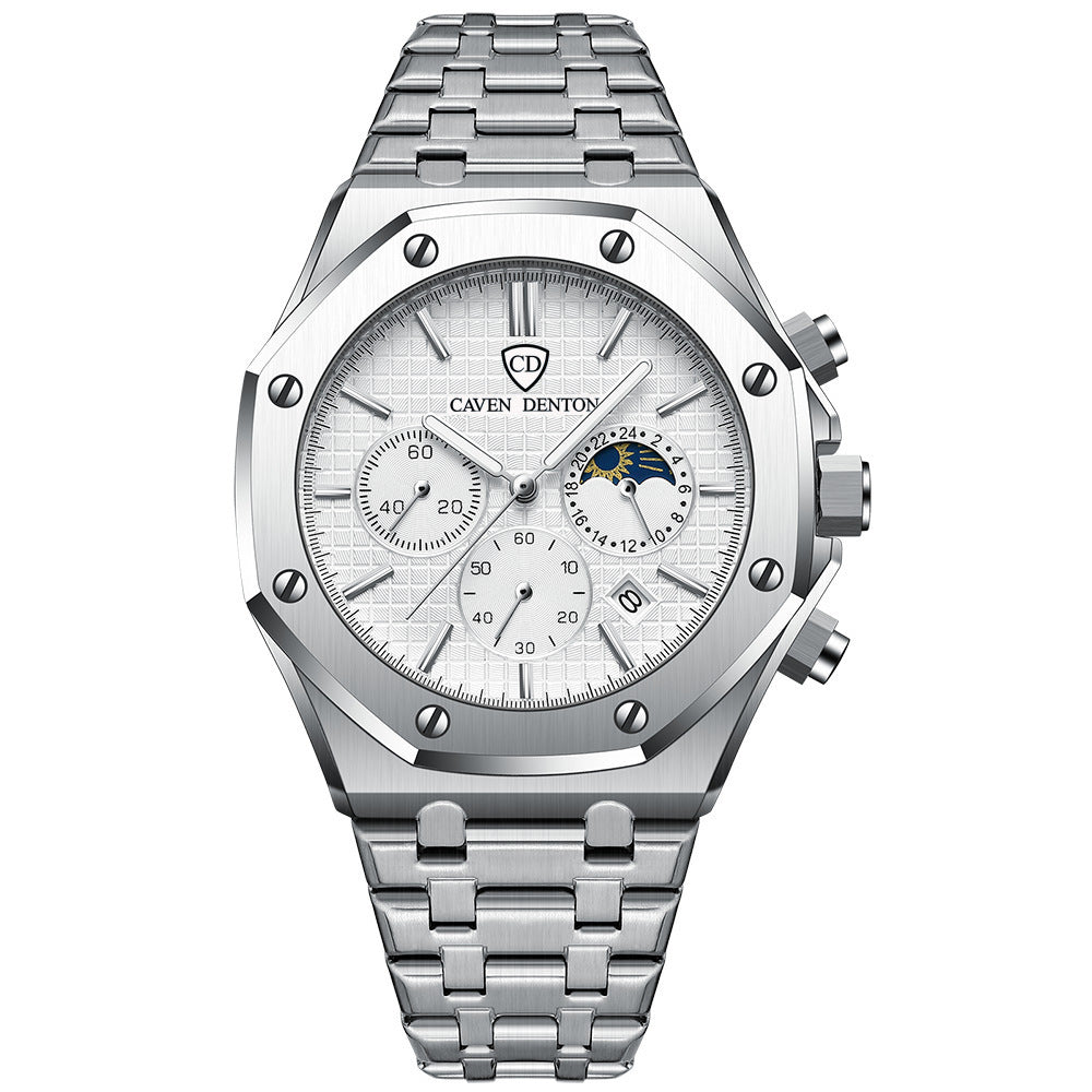 Waterproof High-Grade Three Eyes And Six Needles Multi-Functional Men's Watch