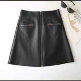 High Waist Thin Leather Skirt For Women