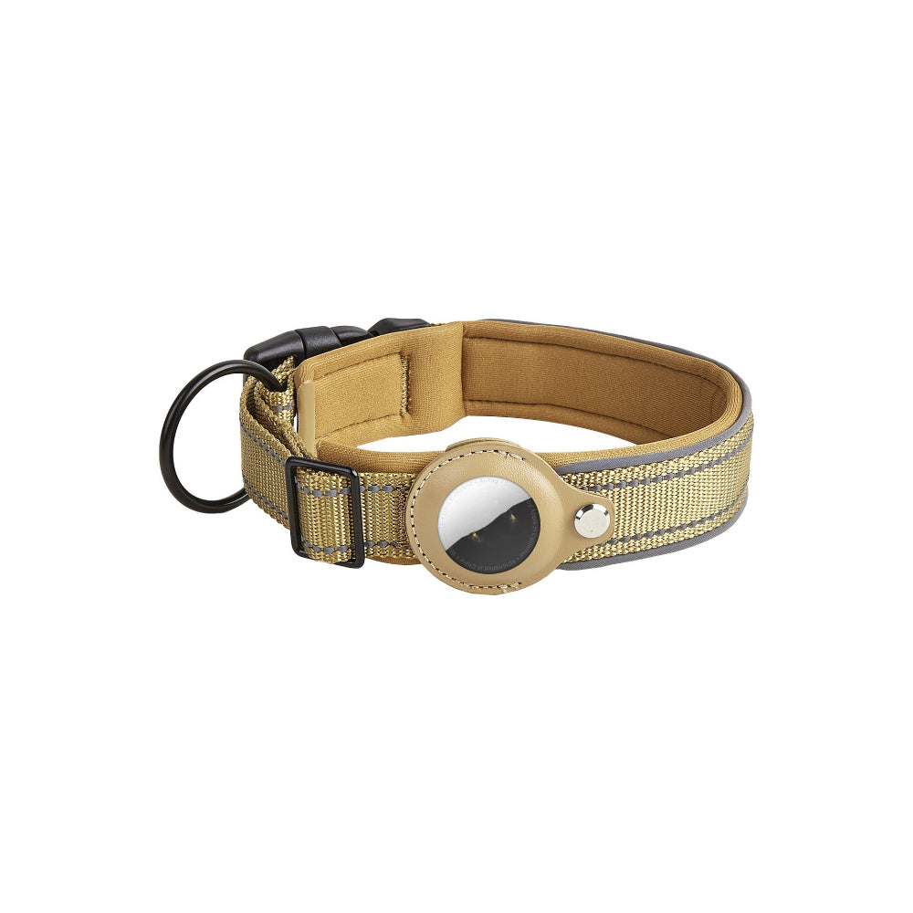 Airtag Leather Case Nylon Dog Cat Pet Anti-Lost Location Tracker Collar.