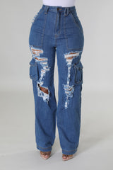 Women's Pants Ripped Stretchable Jeans