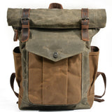 Oil wax Canvas Mountaineering Hiking Camping Bag School Unisex Backpack