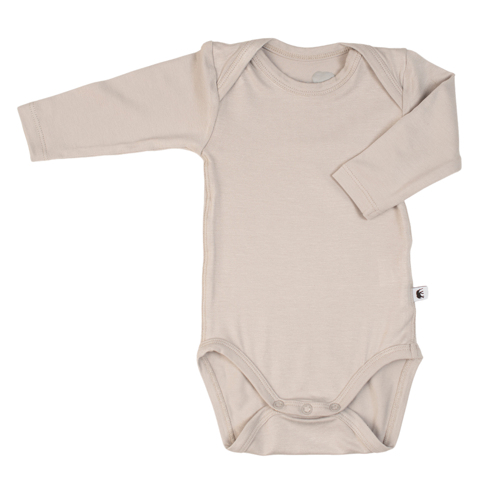 Bamboo Baby Long Sleeve Body Grey Romper