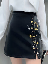 Pinned High Waist Slimming Hip Skirt