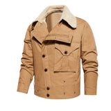 Thickened Work Jacket With Multiple Pockets Autumn & Winter Warm Outerwear For Men