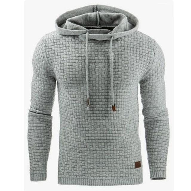 Men's Jacquard Sweater Long-Sleeved Hoodie Sweatshirt