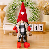 Sitting Red Knitted Hat Faceless Christmas Doll Toy Decoration
