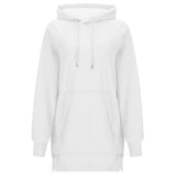 Women's Solid Color Split Shoulder Long Sleeve Hoodie