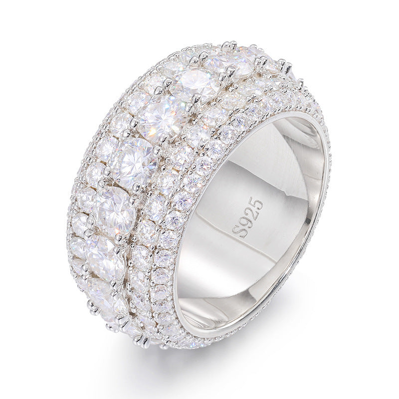 S925 Sterling Silver Unisex Mosonite Ring