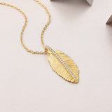 Top-Quality Moissanite Fallen Leaf Starlight Pendant SS925 Silver And Gold-Plated Necklace