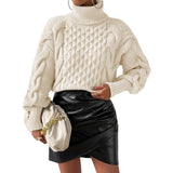 Twist Thread Solid Color Loose Women's Sweater