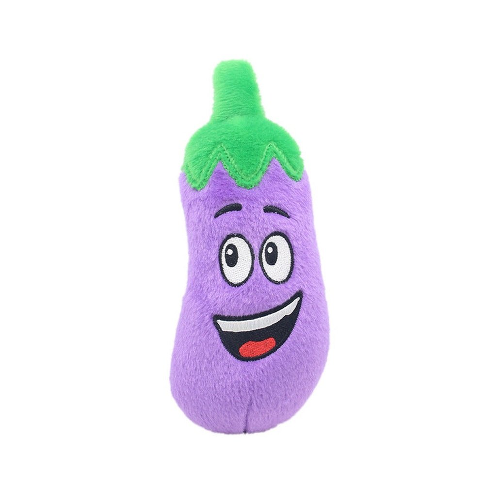 Juguetes masticables suaves de frutas y verduras de peluche para mascotas