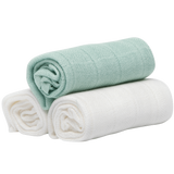 Muslin Squares Green / White