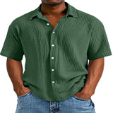 Spring And Summer Men's Short-Sleeve Lapel Shirt