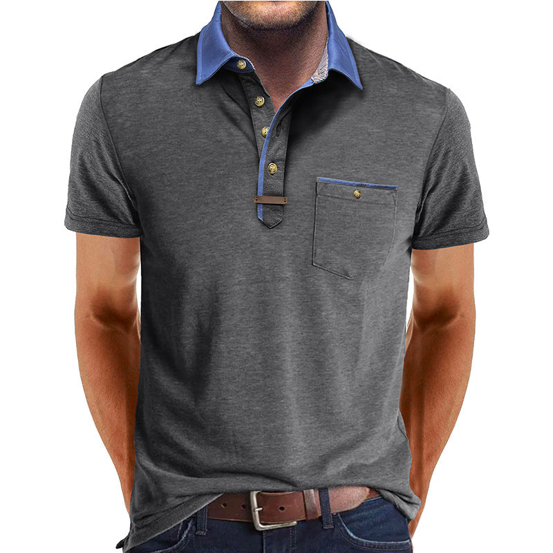 Short Sleeve Men's Summer Lapel Shirt