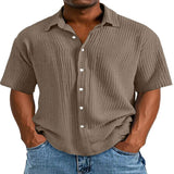 Spring And Summer Men's Short-Sleeve Lapel Shirt