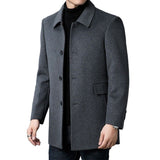 Men's Mid-Length Double-Sided Four-Season Lapel Woolen Coat