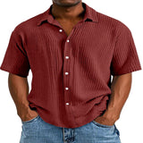 Spring And Summer Men's Short-Sleeve Lapel Shirt