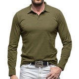Retro Polo Shirt With Long Sleeves For Men