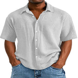 Spring And Summer Men's Short-Sleeve Lapel Shirt