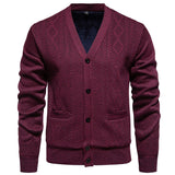 Cardigan Men's Long-Sleeved Striped Fall Winter Sweater