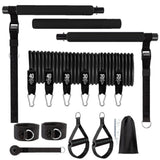Fitness Workout Yoga Gymnastic Bar Reinforced Resistance Bands Pull Rope Set.