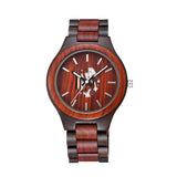 Men's Wooden Watch With 2035 Japanese Movement And Luminous Pointers