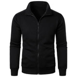 Stand Collar Cardigan Zipper Fleece Thickened Sweater Threaded Cuff Casual Sweatshirt