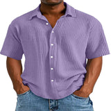 Spring And Summer Men's Short-Sleeve Lapel Shirt