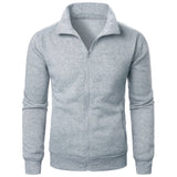 Stand Collar Cardigan Zipper Fleece Thickened Sweater Threaded Cuff Casual Sweatshirt