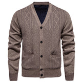 Cardigan Men's Long-Sleeved Striped Fall Winter Sweater