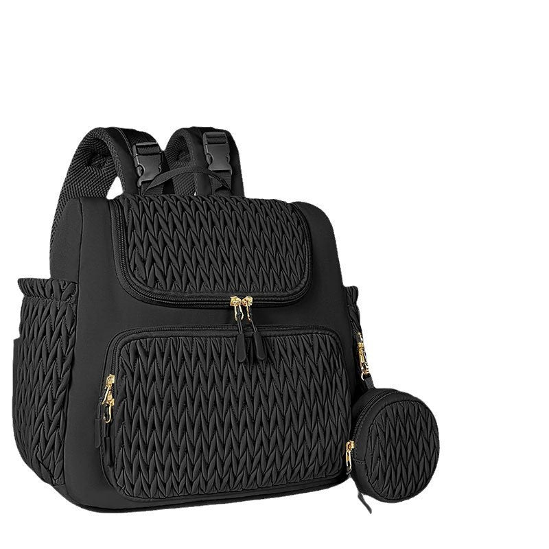 Multifunctional Quilted Diaper Bag Backpack For Parents