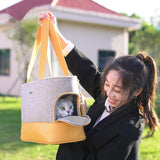 Wool & PU Leather Portable Pet Dog Cat handbag