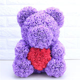 Creative Christmas Rose Doll Holding-Heart Bear Romantic Gift For Lovers Girlfriends Wives