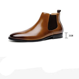 British Retro Chelsea Fleece-Lined Short Boots Men's Leather Shoes