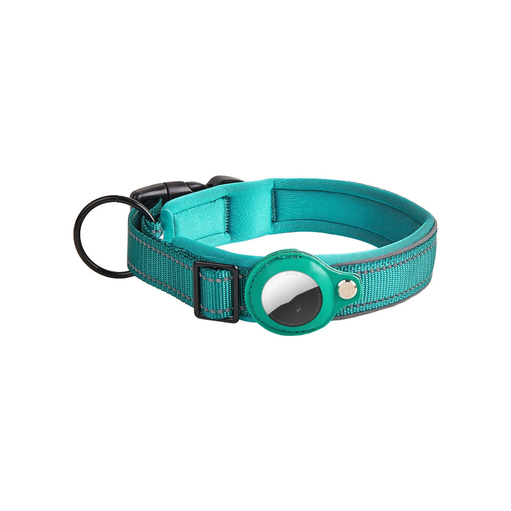 Airtag Leather Case Nylon Dog Cat Pet Anti-Lost Location Tracker Collar.