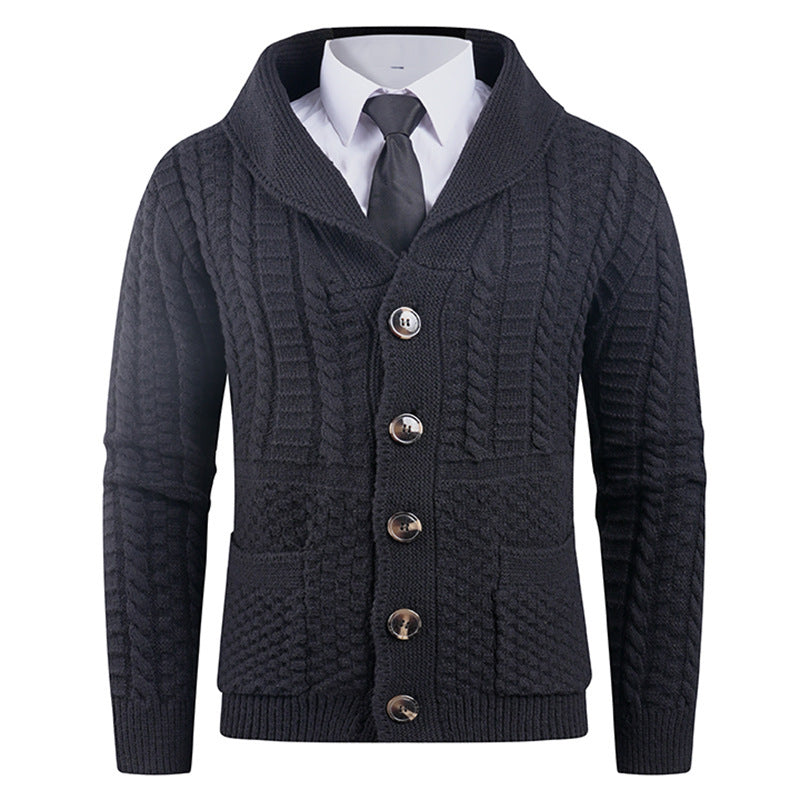 Men's Long-Sleeve Warm Elegant Cardigan Sweater