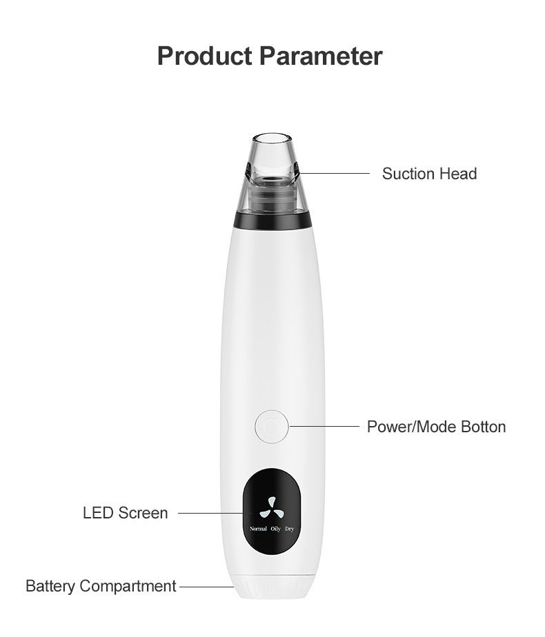 ABS Plastic Blackhead Remover With Three Different Intensity Gears - Weriion