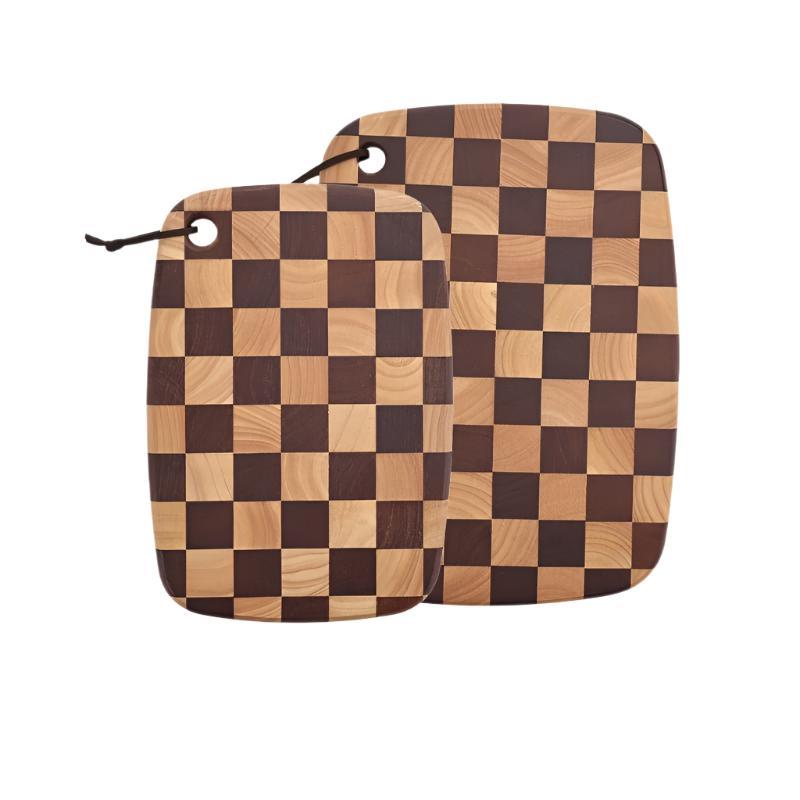 Acacia Wood Cutting Board With Grid Pattern - Weriion