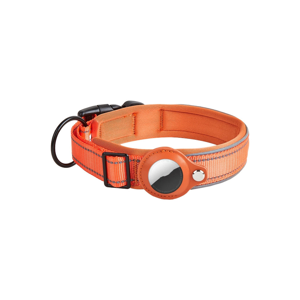 Airtag Leather Case Nylon Dog Cat Pet Anti-Lost Location Tracker Collar.