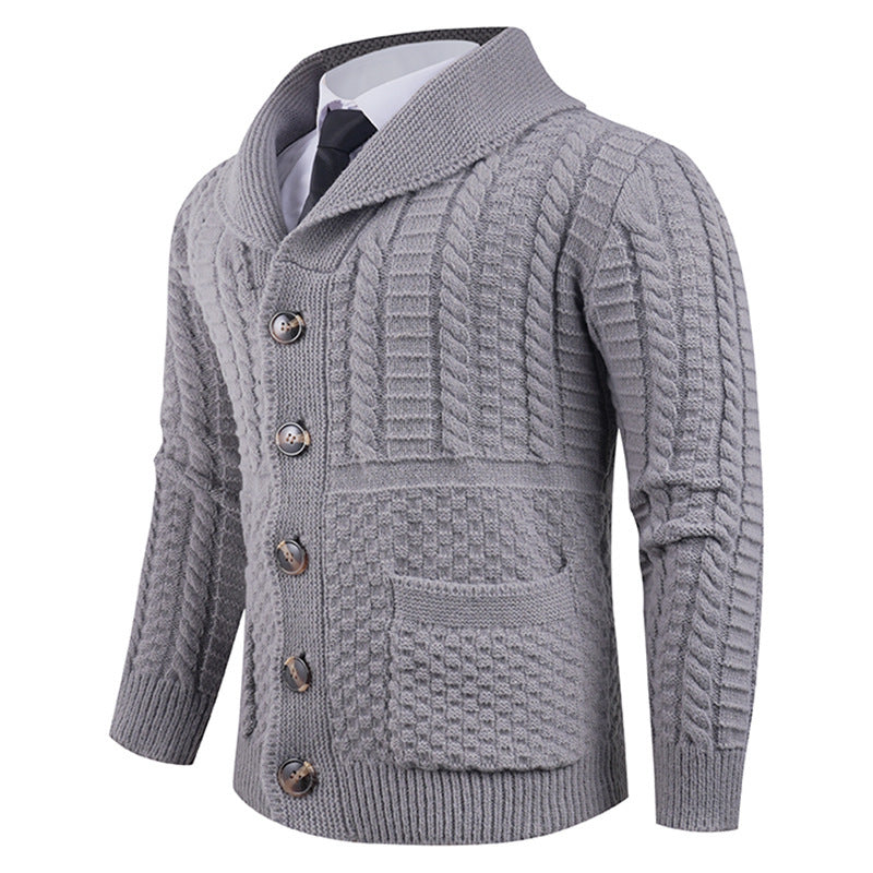 Men's Long-Sleeve Warm Elegant Cardigan Sweater