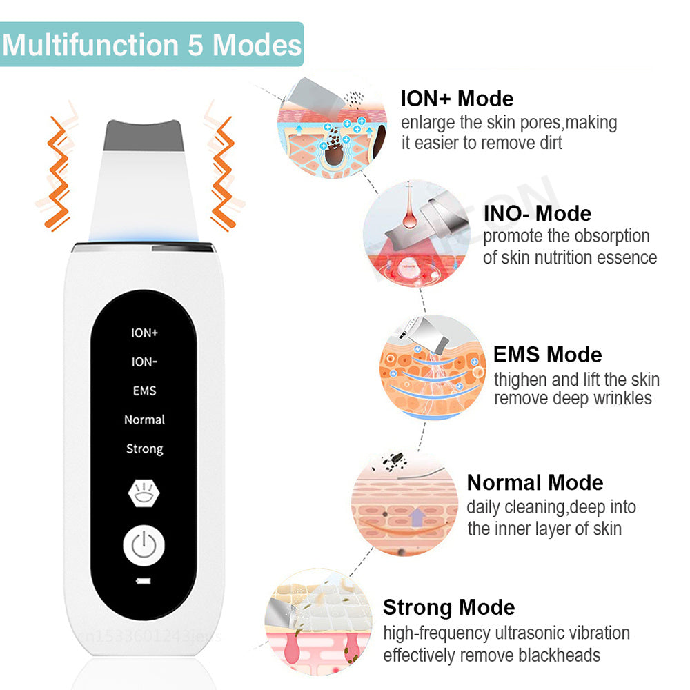 Ultrasonic Facial Skin Scrubber For Skin Care Acne & Blackhead Removal