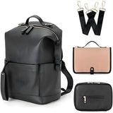 Mummy PU Leather Waterproof Diaper Bag Large Capacity Backpack