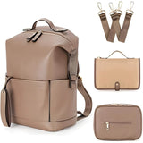 Mummy PU Leather Waterproof Diaper Bag Large Capacity Backpack