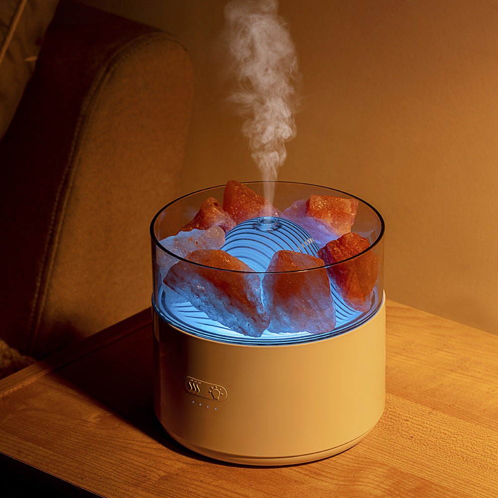 Air Humidifier Crystal Salt Lamp Aroma Diffuser Incense Machine Fogger Essential Oil Lamp Difusor Ambient Light - Weriion