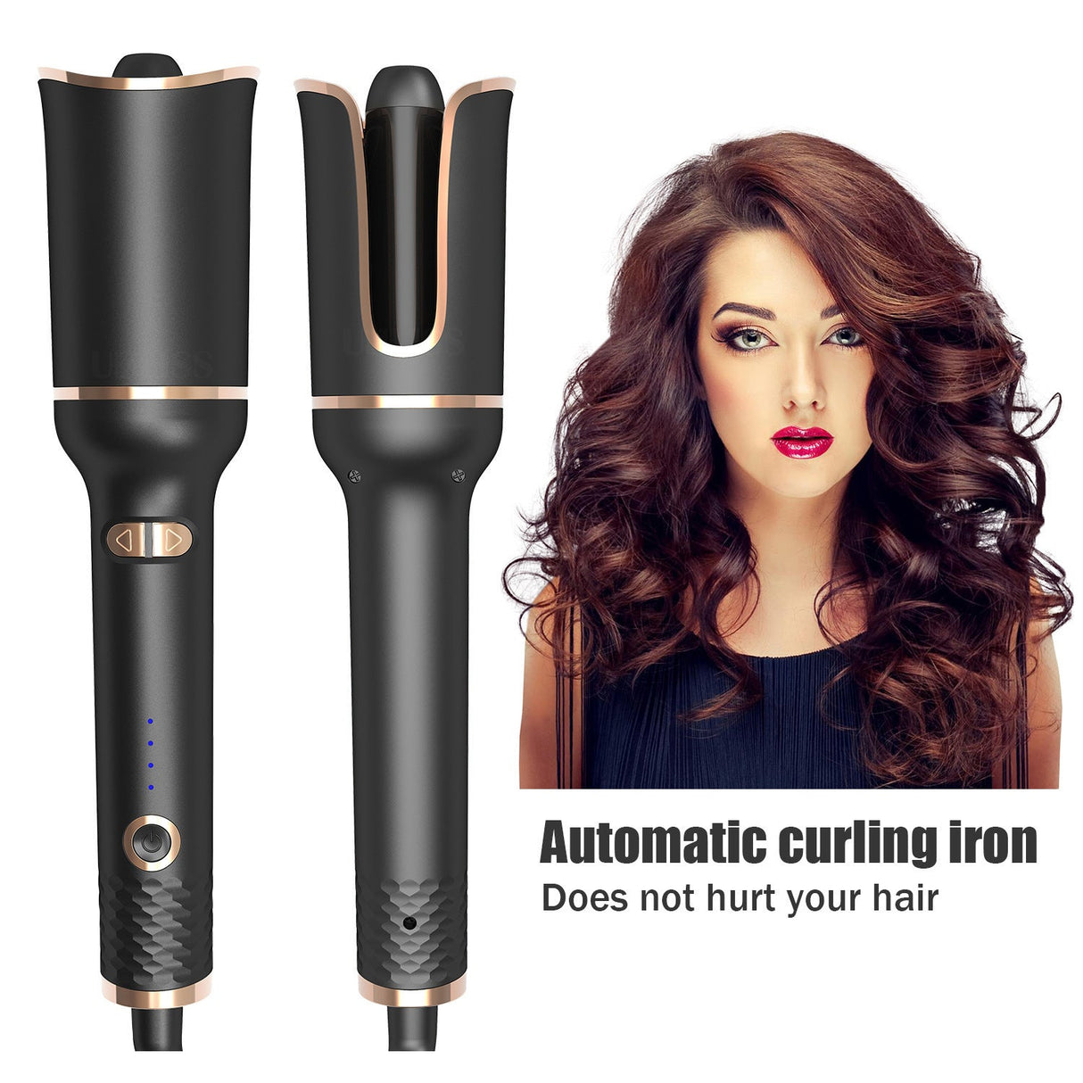 Automatic Black Spiral Electric Negative Ion Curling Iron - Weriion