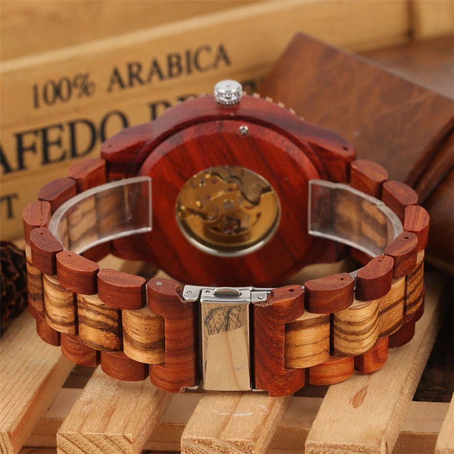 Automatic Mechanical Bamboo Wood Watch For Men - Weriion