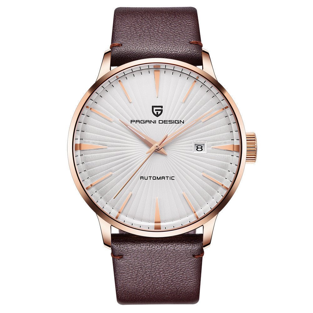 Automatic Mechanical Waterproof Men's Watch With Leather Strap - Weriion